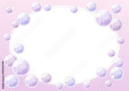 purple bubble party frame 2