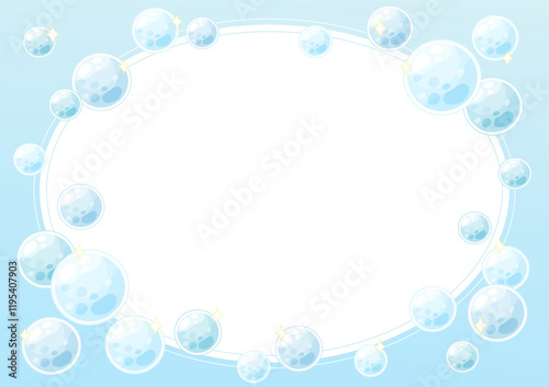 blue bubble party frame 2