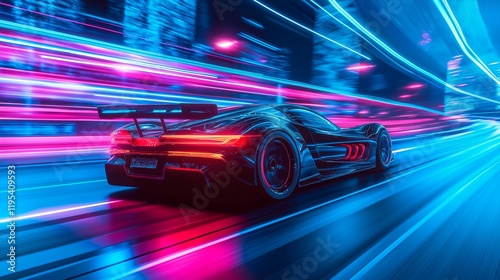  futuristic technology car with a blue background