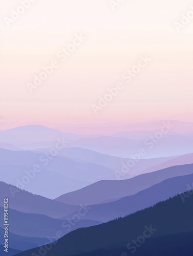 A calming gradient background with mountain dusk colors.featuring soft blues and purples.evoking tranquility and renewal.ideal for nature-themed content and evening designs