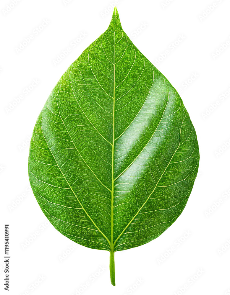 Obraz premium 緑色の葉（Green leaf on white background） 