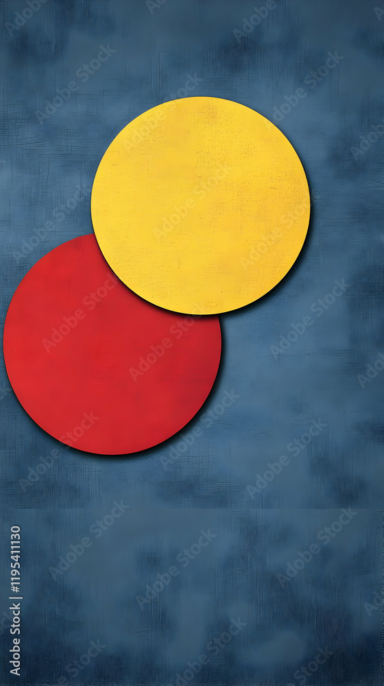 Abstract Blue Background with Red and Yellow Circles Abstract Blue Background with Red and Yellow Circles