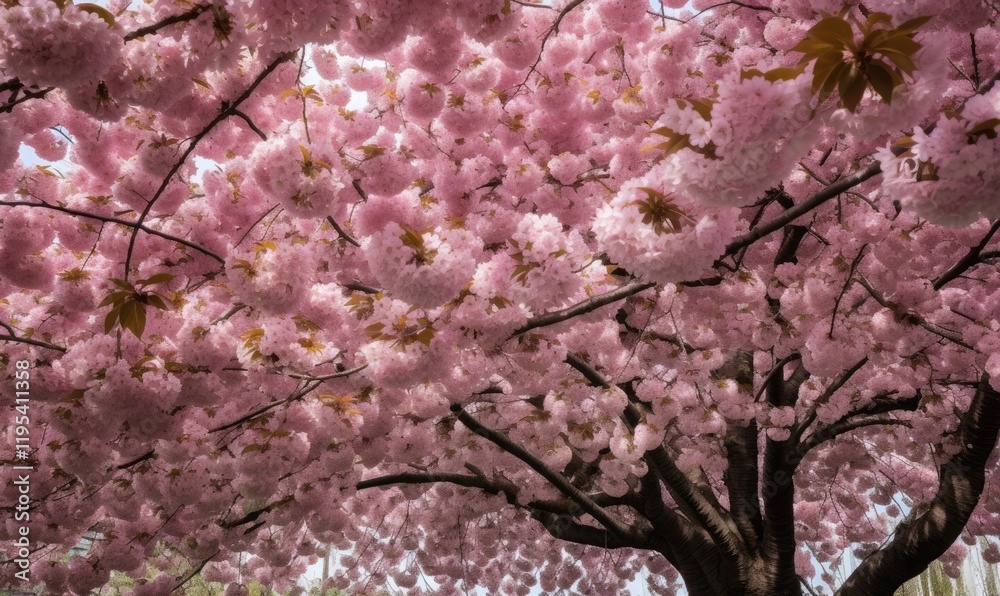 Cherry tree in full bloom with lots of pink blossoms ideal for backgrounds Cherry tree in full bloom with lots of pink blossoms ideal for backgrounds