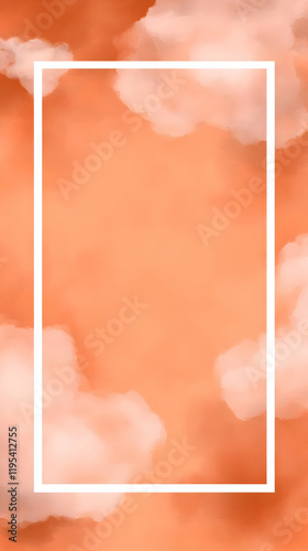 Abstract Orange Cloud Background Illustration