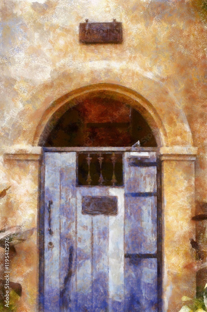 Landscape of Italian architecture buildings Tuscan architecture Chalk paint Illustrations creates art style impressionism of painting. Landscape of Italian architecture buildings Tuscan architecture Chalk paint Illustrations creates art style impressionism of painting.