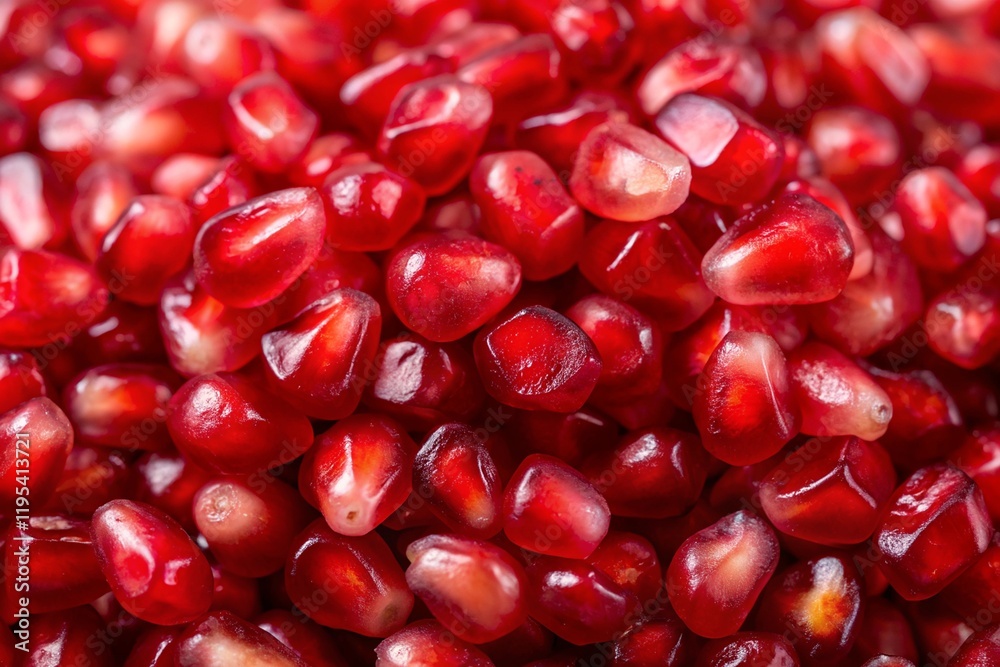 close-up of  ripe pomegranate cut in half