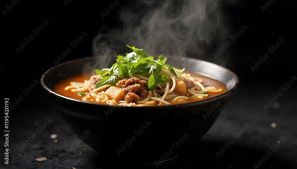 Steaming Noodle Soup: A Rustic Culinary Delight Steaming Noodle Soup: A Rustic Culinary Delight