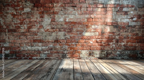 Rustic Brick Wall and Wooden Floor Interior Design