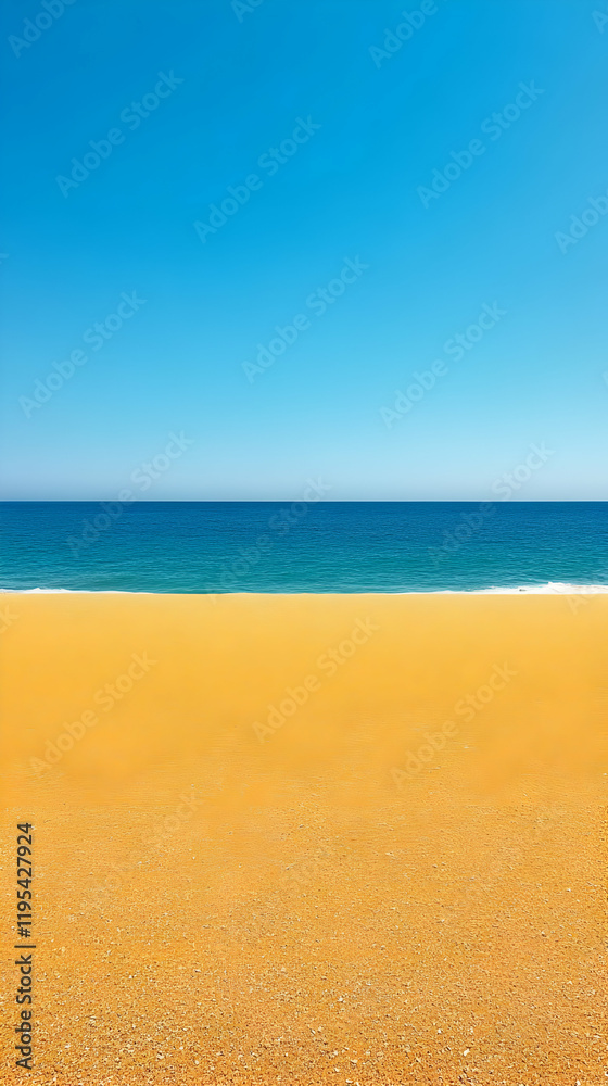 Golden Beach Summer Seascape Illustration Golden Beach Summer Seascape Illustration
