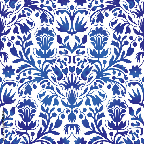 Floral seamless pattern. Flower background. Ornamental russian ethic style