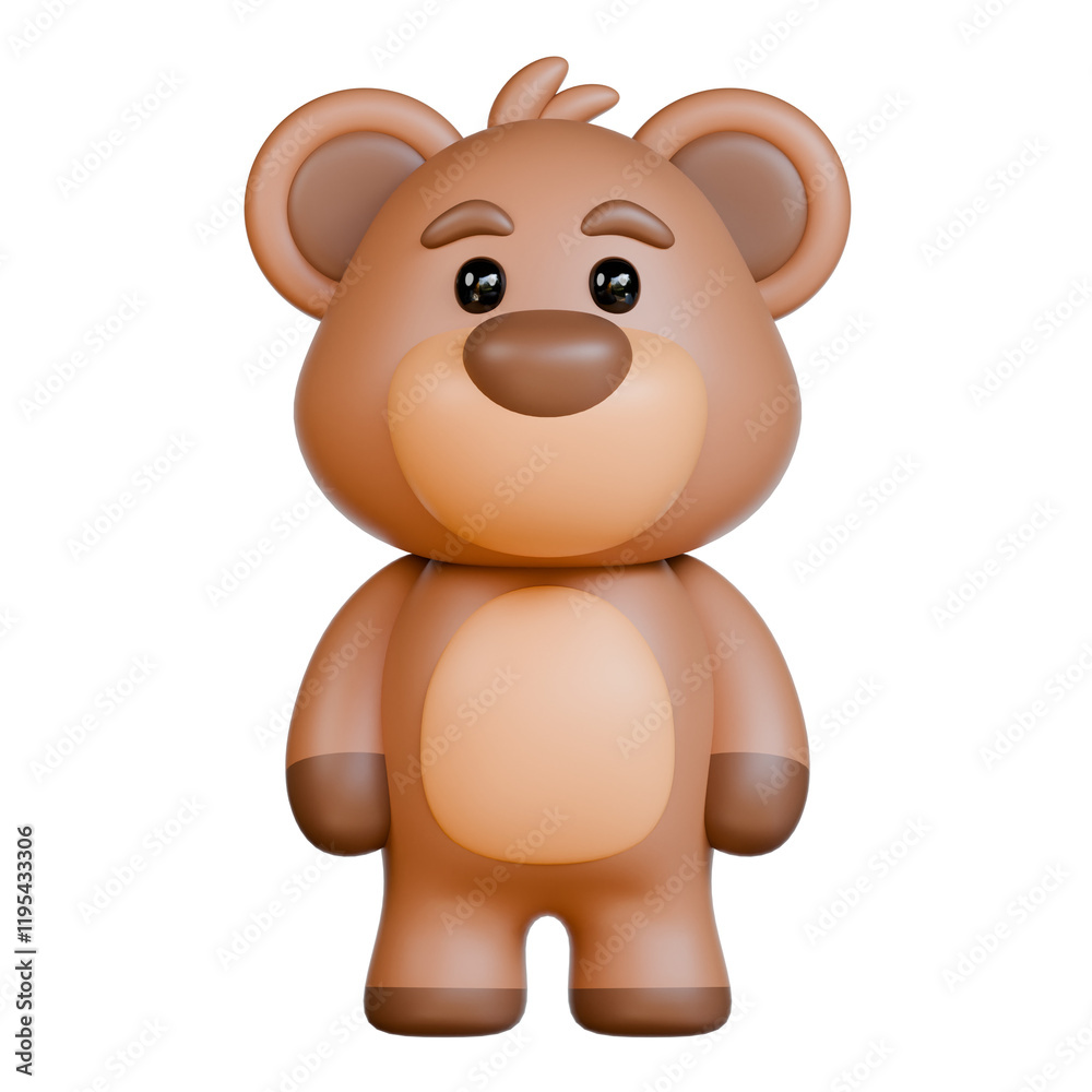 3D Brown teddy bear with big eyes perfect for childrens books, greeting cards, nursery decor, and toy advertisements. Cute and cuddly! 3D Brown teddy bear with big eyes perfect for childrens books, greeting cards, nursery decor, and toy advertisements. Cute and cuddly!