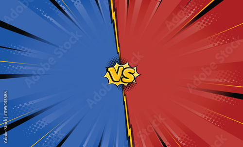 Cartoon comic background fight versus competition poster with halftone effect retro pop art style vector illustration