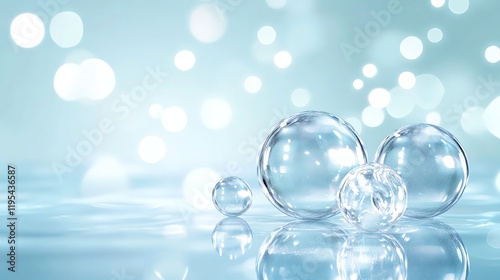 Wallpaper Mural White pearl soft bokeh background Translucent bubbles floating on water surface. Torontodigital.ca