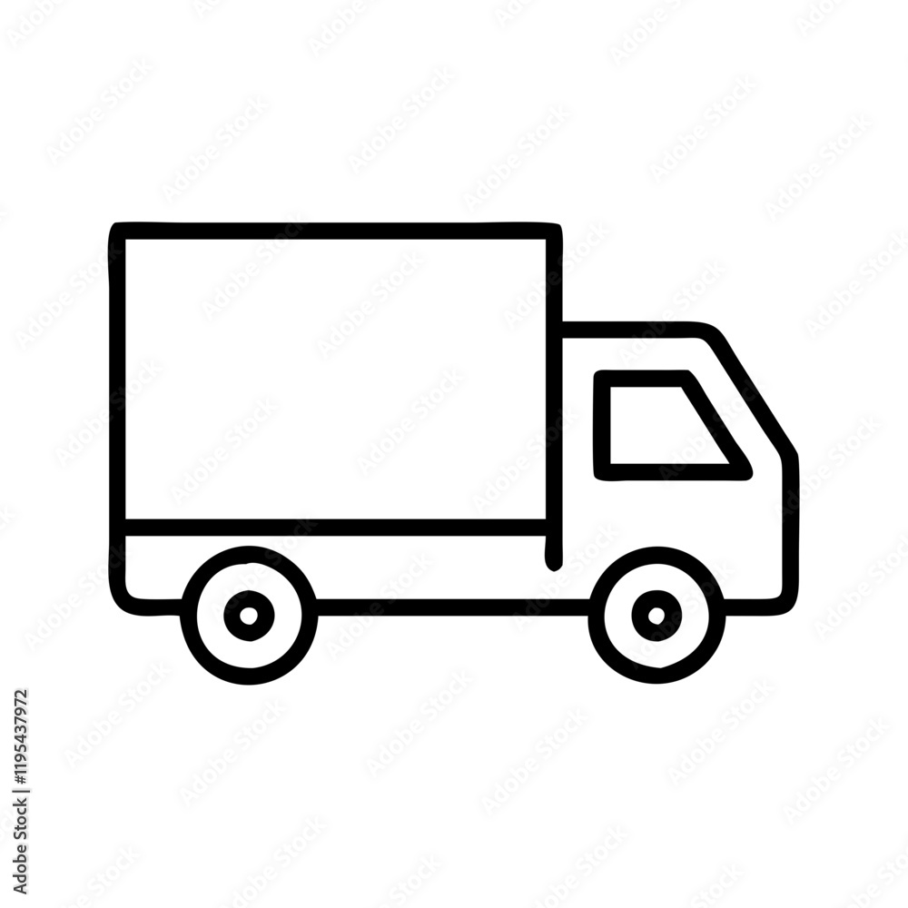 delivery truck icon, delivery truck line art - simple line art of delivery truck, perfect for delivery truck logos and icons and themed design delivery truck icon, delivery truck line art - simple line art of delivery truck, perfect for delivery truck logos and icons and themed design