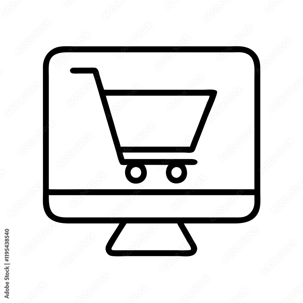 online shopping cart icon, online shopping cart line art - simple line art of online shopping cart, perfect for online shopping cart logos and icons and themed design online shopping cart icon, online shopping cart line art - simple line art of online shopping cart, perfect for online shopping cart logos and icons and themed design