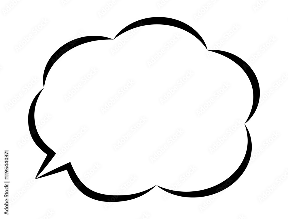 吹き出し 白 シンプル 黒縁 ベクター