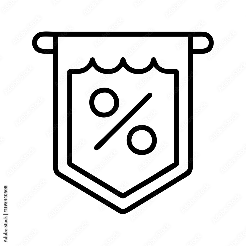store discount banner icon, store discount banner line art - simple line art of store discount banner, perfect for store discount banner logos and icons and themed design store discount banner icon, store discount banner line art - simple line art of store discount banner, perfect for store discount banner logos and icons and themed design