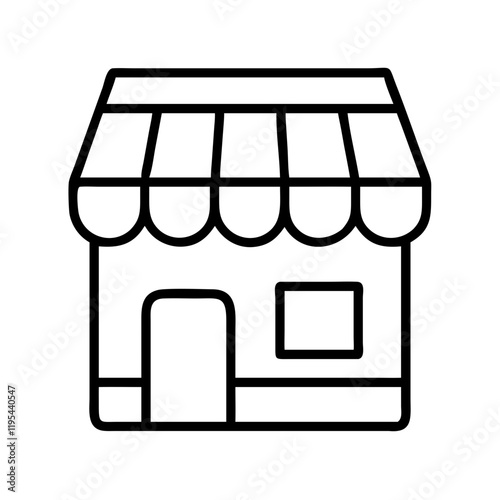 storefront icon, storefront line art - simple line art of storefront, perfect for storefront logos and icons and themed design 