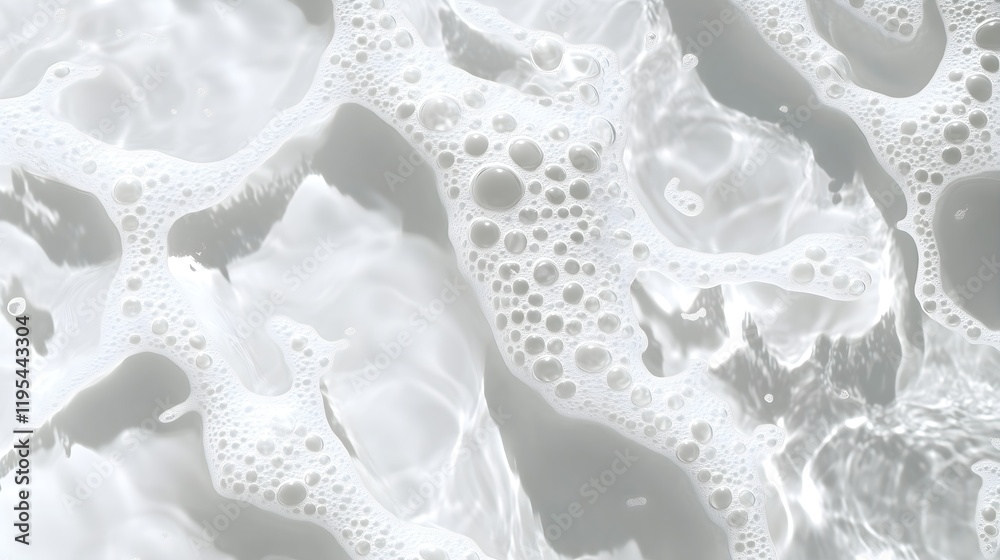 Obraz premium White foam texture closeup, horizontal, suitable for cleaning products, cosmetic textures, spa treatments and personal care items