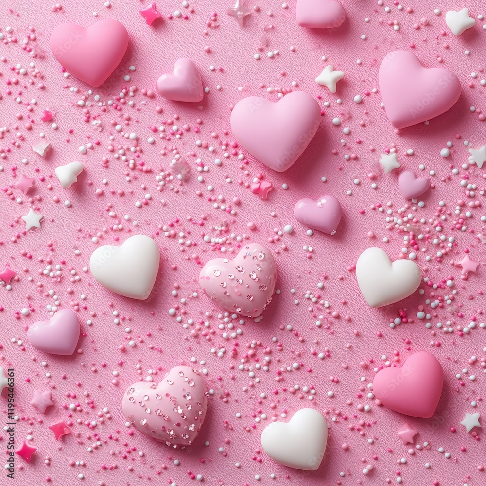 A soft pink backdrop with hearts and stars, ideal for baby showers, romantic events, or women's day celebrations. A soft pink backdrop with hearts and stars, ideal for baby showers, romantic events, or women's day celebrations.
