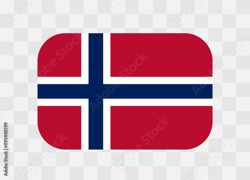 Norway flag - rounded rectangle colorful flag representing a country cultural identity and heritage. The essence of national pride and unity. Vector flag on transparent background.
