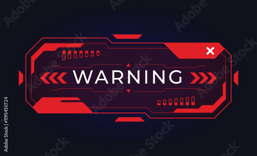 Modern futuristic danger message. Red frame template. Pop-ups with a warning signal. Vector illustration