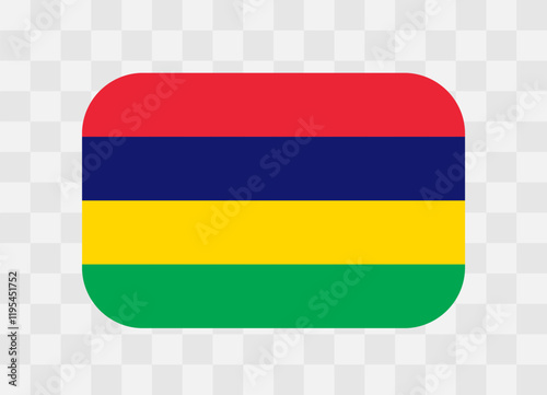 Free Download Mauritius flag - rounded rectangle colorful flag representing a country cultural identity and heritage. The essence of national pride and unity. Vector flag on transparent background. - GFXLoad