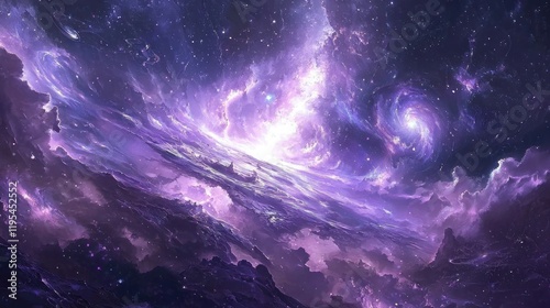 Purple Galaxy Nebula: Cosmic Clouds and Celestial Wonders