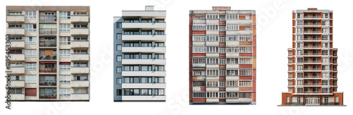 Collection set of Apartment isolated on white and transparent background, cut out png