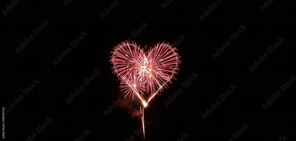 Romantic Heart Shaped Fireworks Night Display Celebration Event Festive Red Pink Sparkler Light Show joy sky love dark Romantic Heart Shaped Fireworks Night Display Celebration Event Festive Red Pink Sparkler Light Show joy sky love dark