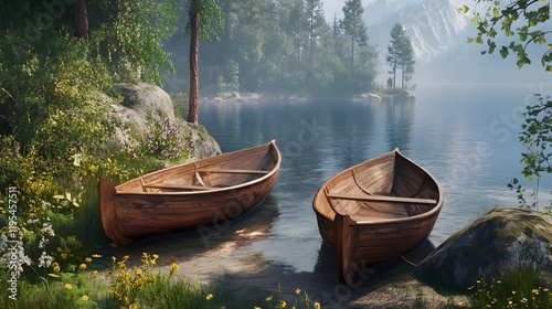 boat on the lake photo