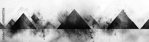 Abstract black and white mountain landscape artwork minimalist design digital art modern environment aesthetic viewpoint