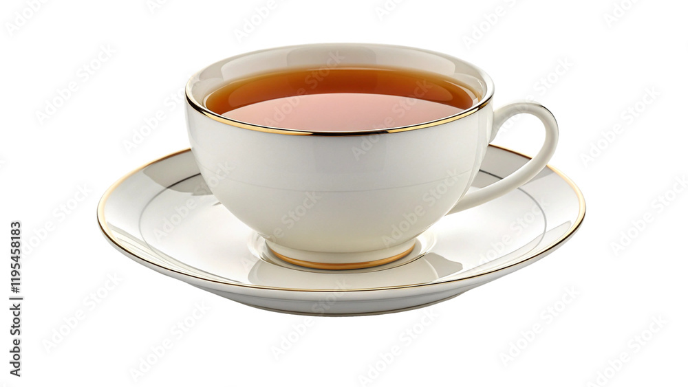 Elegant Tea Cup with Hot Tea: Classic Drink for Relaxation, Morning Rituals, and Wellness isolated on transparent background Elegant Tea Cup with Hot Tea: Classic Drink for Relaxation, Morning Rituals, and Wellness isolated on transparent background