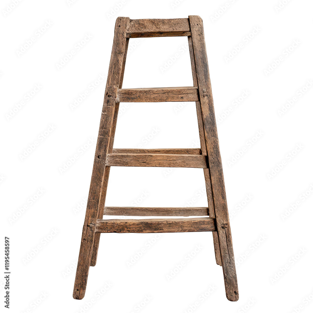 A rustic wooden ladder perfect for home projects and creative spaces. A rustic wooden ladder perfect for home projects and creative spaces.