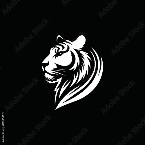 a tiger head logo that is scary, authoritative and charismatic