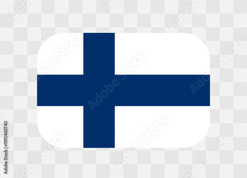Finland flag - rounded rectangle colorful flag representing a country cultural identity and heritage. The essence of national pride and unity. Vector flag on transparent background.