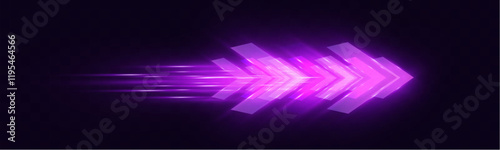 Light and speed dynamic glowing arrow on dark background, futuristic design with vibrant colors and motion effects, suitable for technology, progress, or direction concepts.	