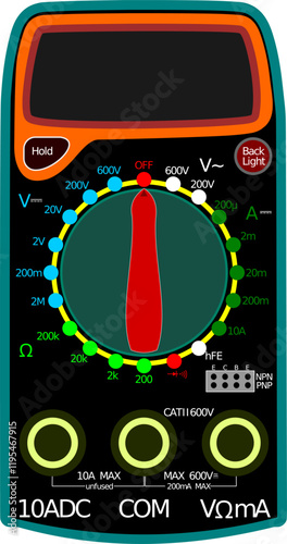 A digital multi meter it is a measuring instrument that can measure multiple electrical properties. 