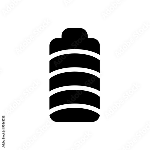 line Battery icon showing full charge, representing maximum power or energy capacity.