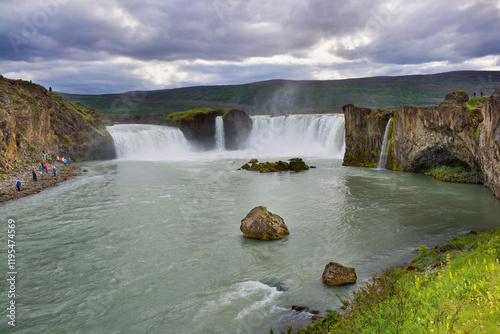Goðafoss waterfall in north...