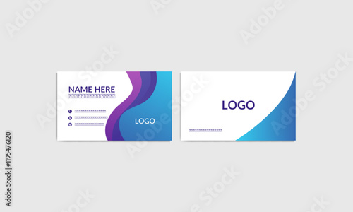 Gradient blue and purple visiting card design