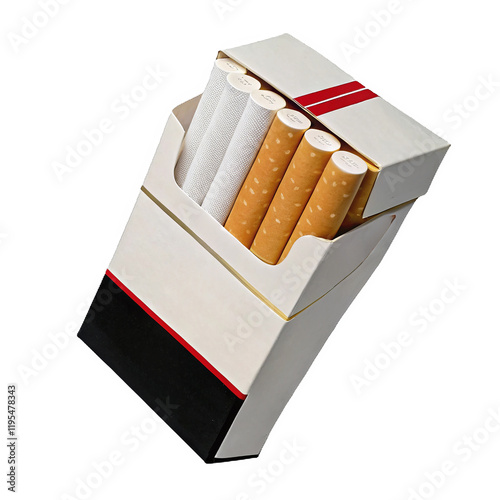 Cigarette pack isolated on a transparent background.