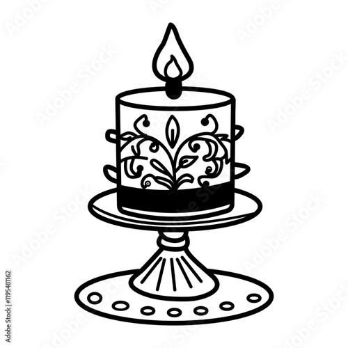 A hand drawn icon of a candelabra