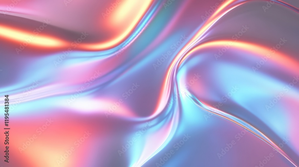 Naklejka premium Dynamic light trails create an immersive neon abstract landscape with vivid colors and smooth gradients for a futuristic atmosphere