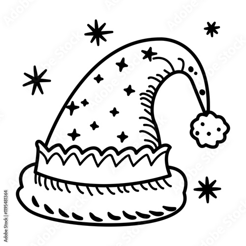 A sketchy icon of elf hat