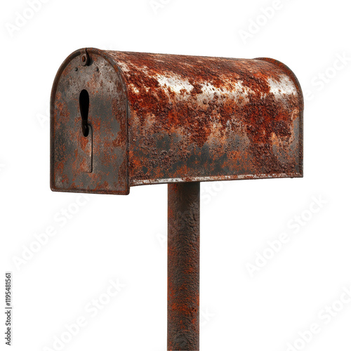 An old rusty mailbox stands alone, symbolizing memories and a bygone era of communication.