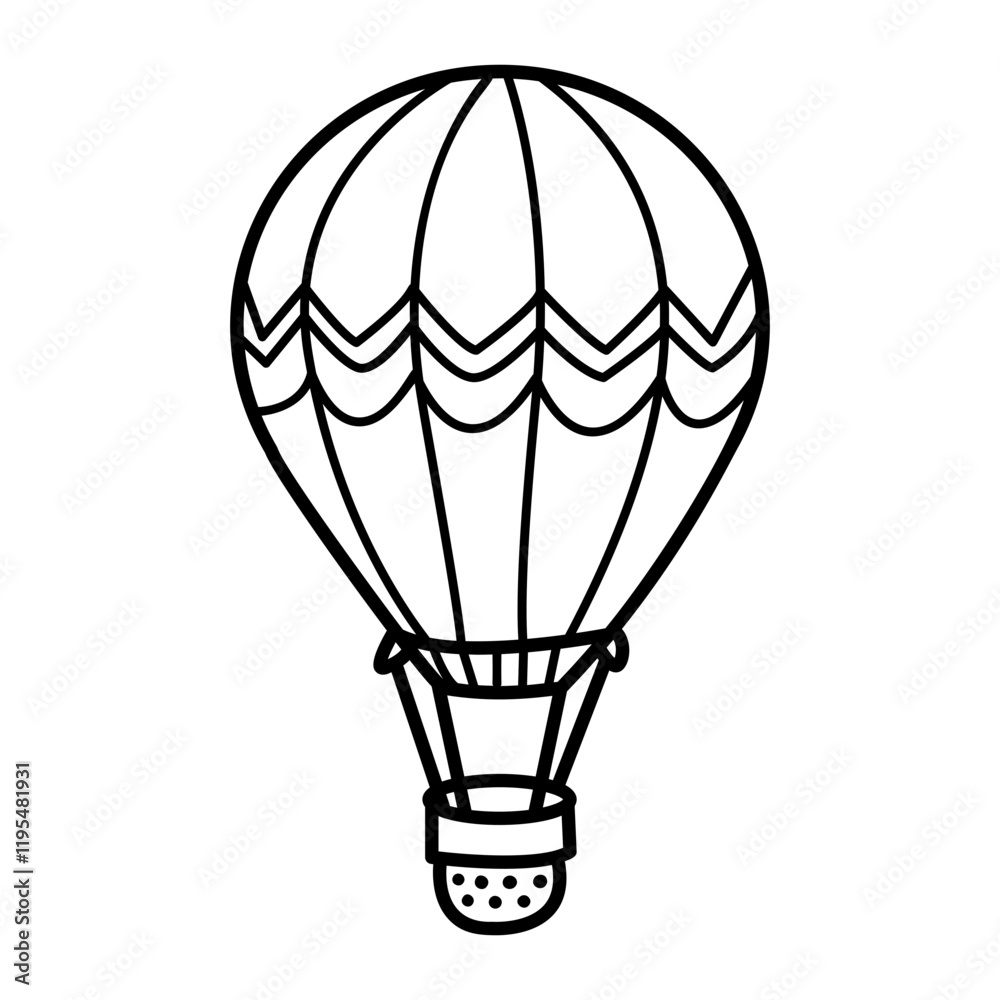 Obraz premium Air balloon icon in hand drawn style