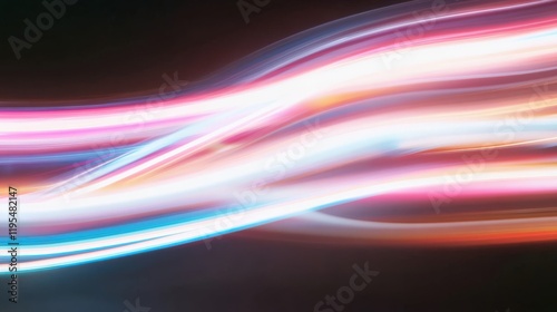 Exploring the depths of neon waves in a vibrant abstract landscape filled with dynamic light trails