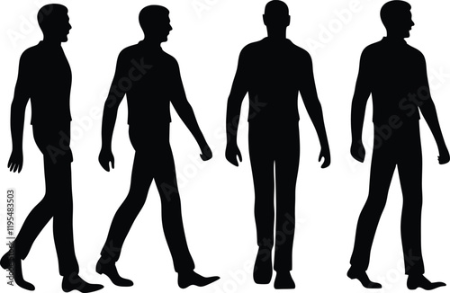 walking man silhouette vector illustration