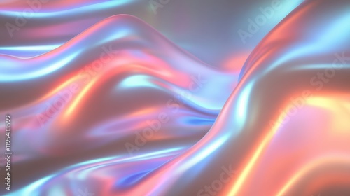 Dynamic neon abstract waves create a futuristic landscape of vibrant colors and soft glows